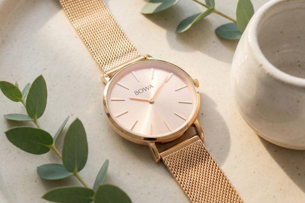 Ceas de damă BOWA New York Pink-Gold Mesh 38