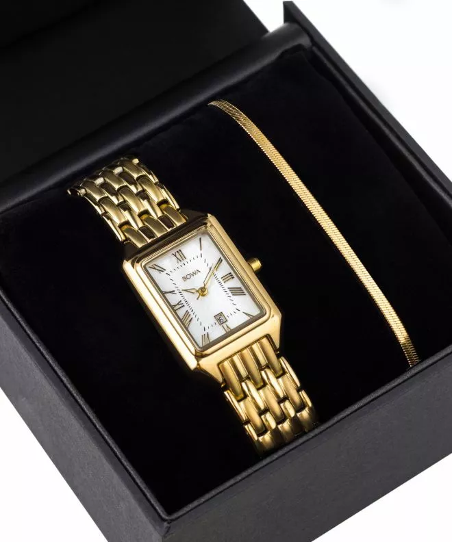 Ceas dama BOWA Barcelona Pearl Gold Steel 23 Gift Set BC234-154-144S-419-03