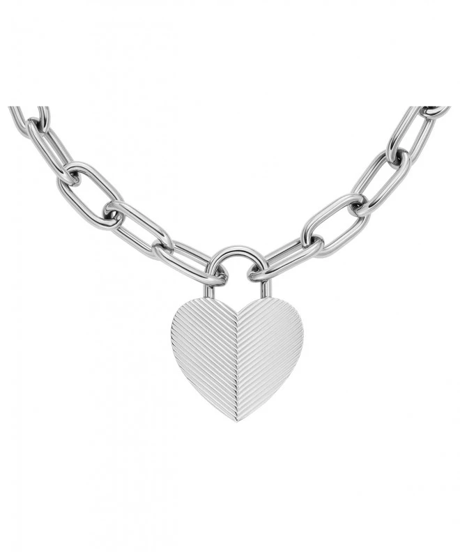 Colier Fossil Harlow Linear Texture Heart JF04657040