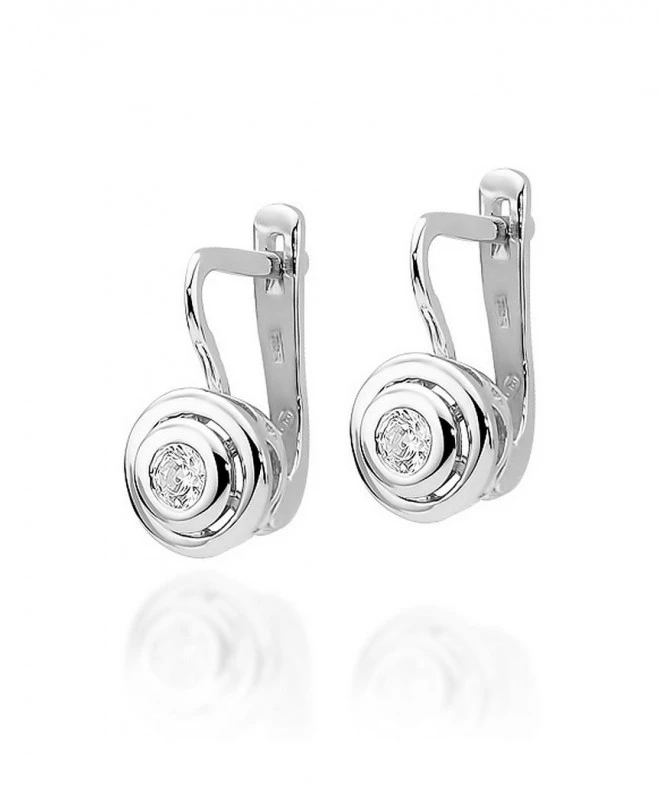 Cercei Bonore - Aur Alb 585 - Diamant 0,1 ct 128788