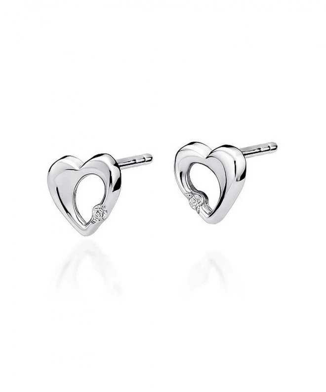 Cercei Bonore - Aur Alb 585 - Diamant 0,0086 ct 128728