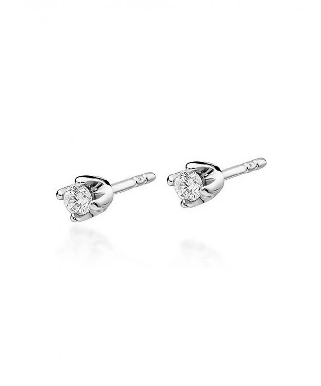 Cercei Bonore - Aur Alb 585 - Diamant 0,08 ct 128741