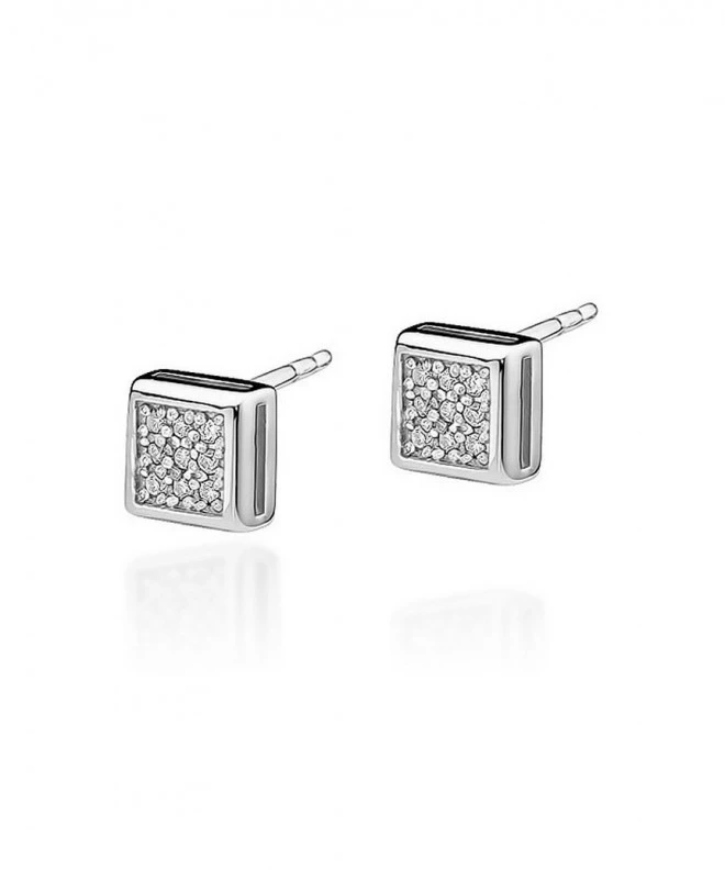 Cercei Bonore - Aur Alb 585 - Diamant 0,15 ct 128744