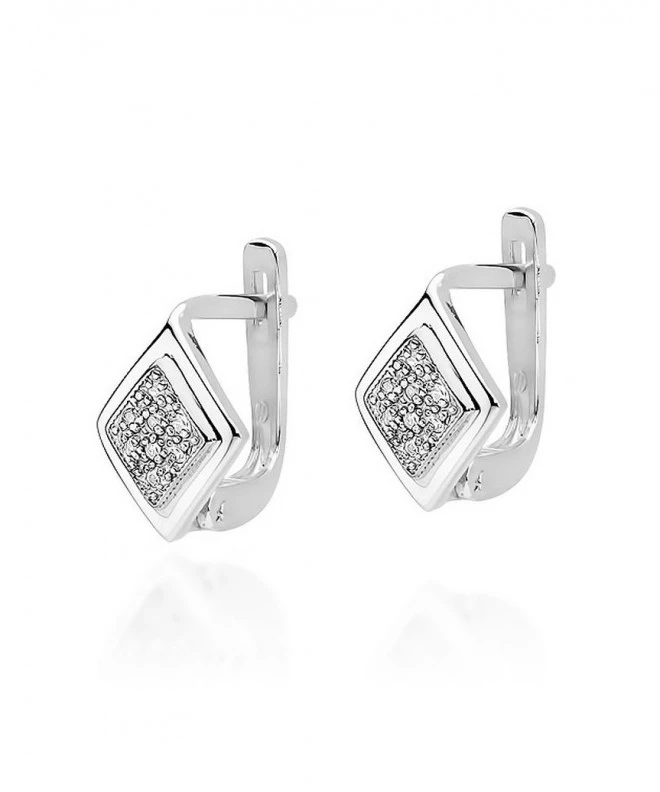 Cercei Bonore - Aur Alb 585 - Diamant 128755
