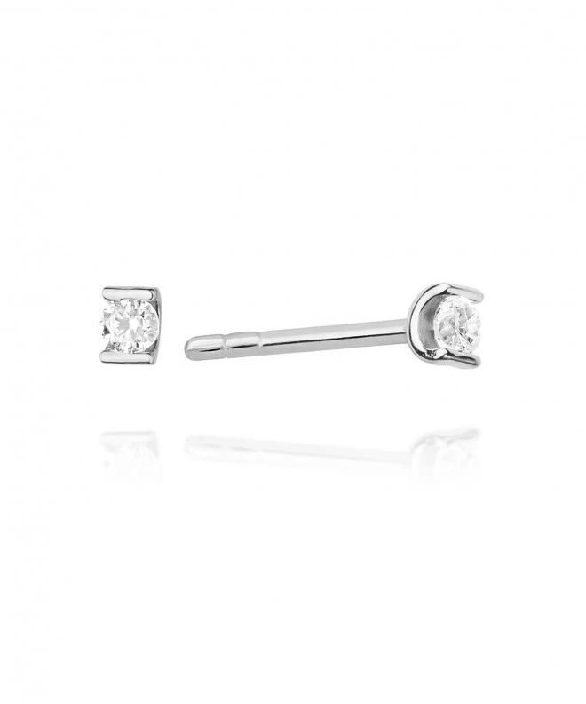 Cercei Bonore - Aur Alb 585 - Diamant 0,04 ct 128758