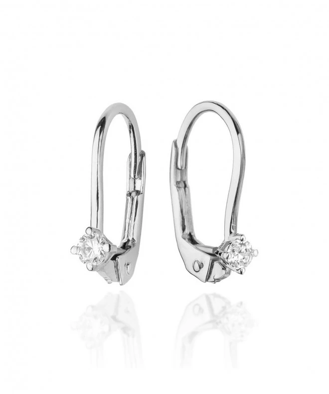 Cercei Bonore - Aur Alb 585 - Diamant 0,03 ct 128760