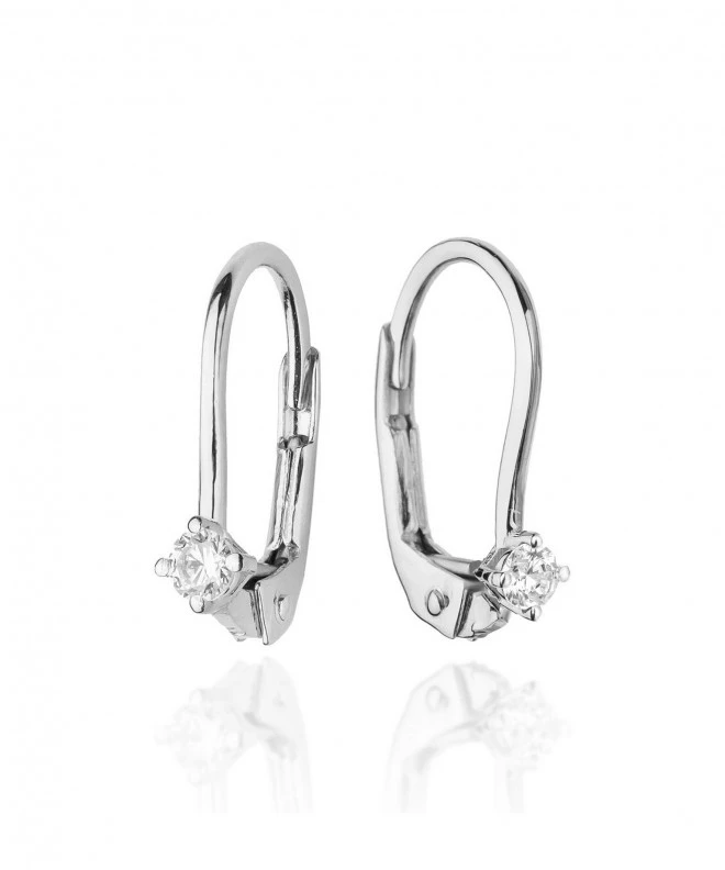 Cercei Bonore - Aur Alb 585 - Diamant 0,04 ct 128761