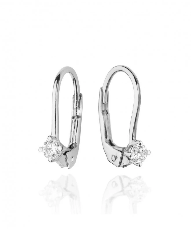 Cercei Bonore - Aur Alb 585 - Diamant 0,07 ct 128762