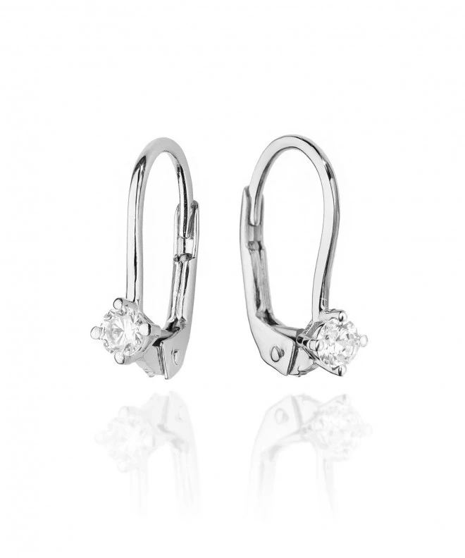 Cercei Bonore - Aur Alb 585 - Diamant 0,08 ct 128763