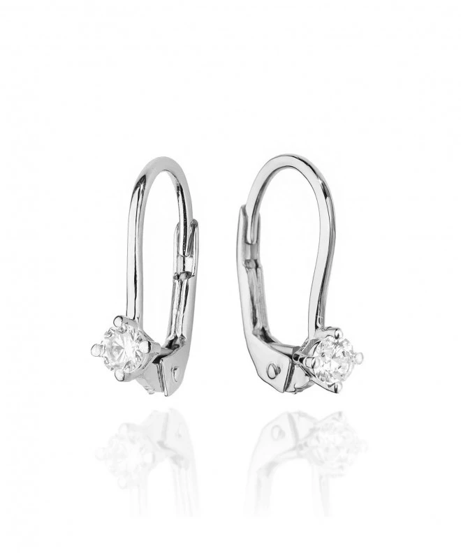 Cercei Bonore - Aur Alb 585 - Diamant 0,1 ct 128764