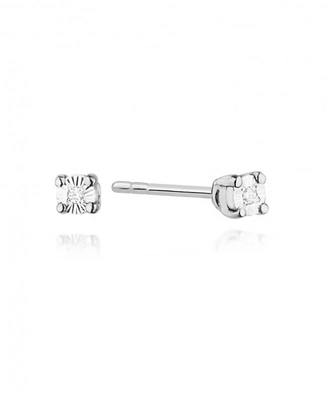 Cercei Bonore - Aur Alb 585 - Diamant 0,01 ct 128765