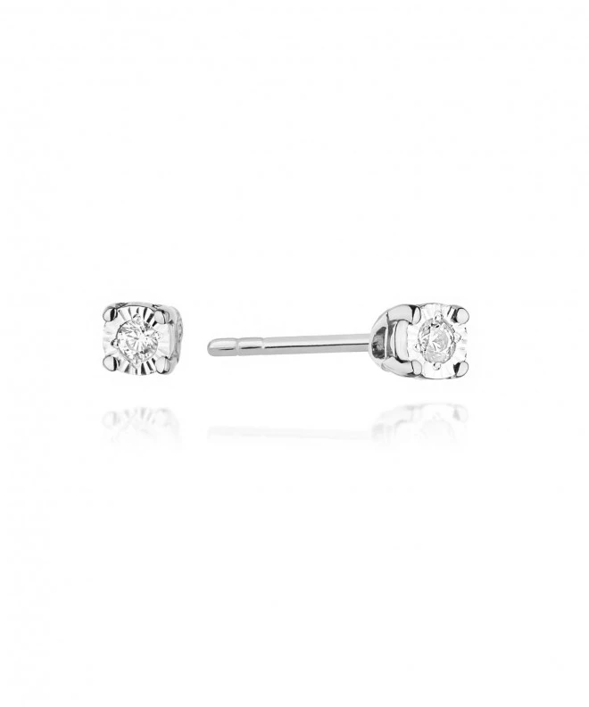 Cercei Bonore - Aur Alb 585 - Diamant 0,03 ct 128766