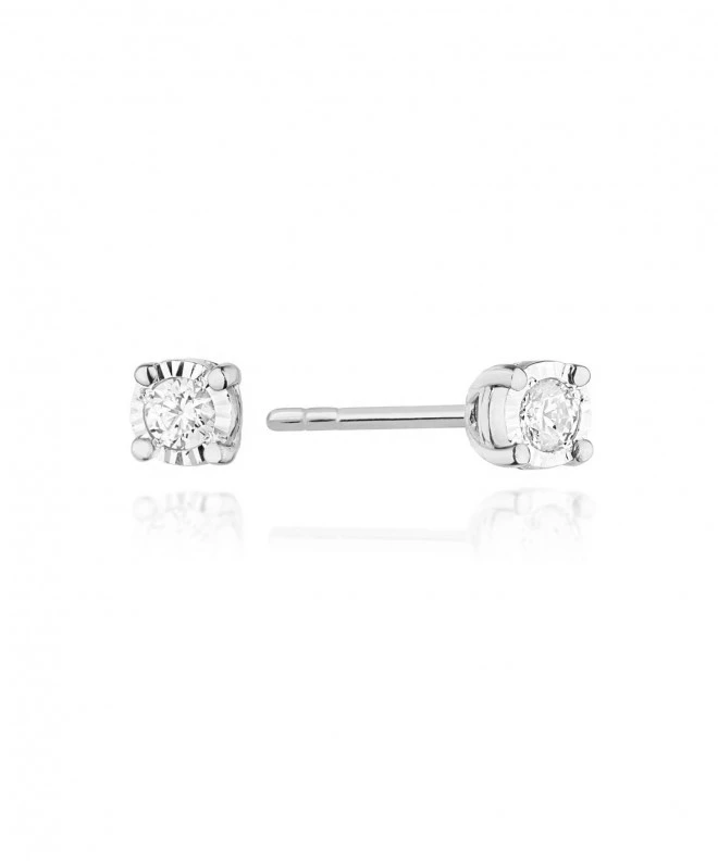 Cercei Bonore - Aur Alb 585 - Diamant 0,08 ct 128767