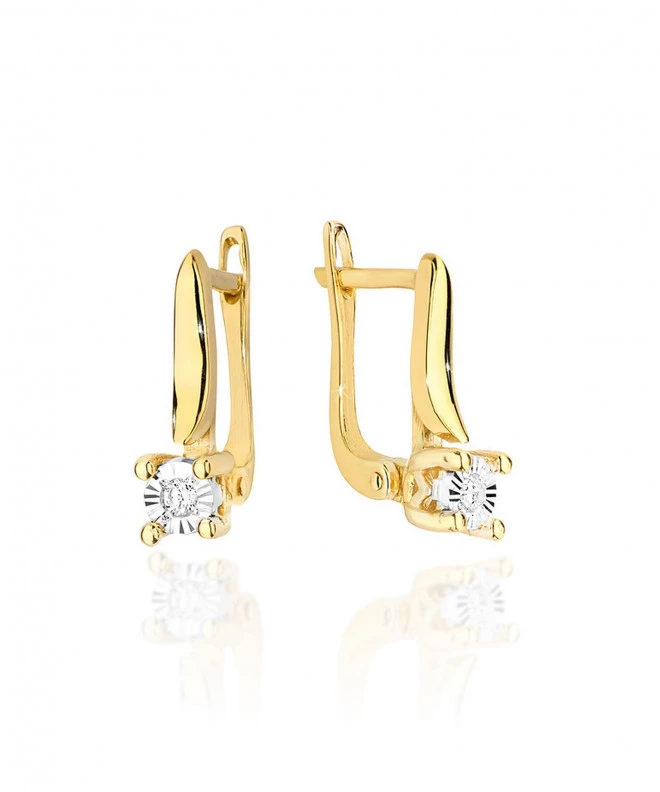 Cercei Bonore - Aur 585 - Diamant 0,03 ct 128659