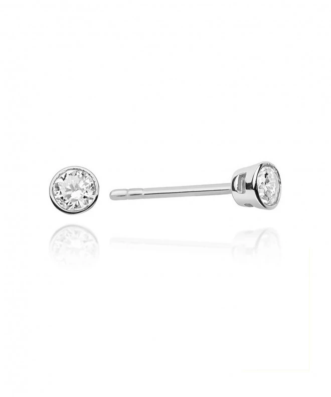 Cercei Bonore - Aur Alb 585 - Diamant 0,1 ct 128776
