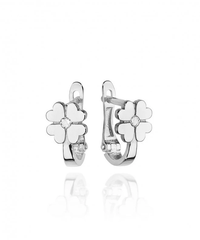 Cercei Bonore - Aur Alb 585 - Diamant 0,03 ct 128768