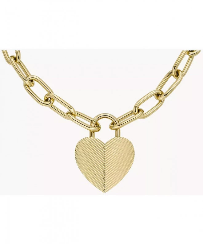 Colier Fossil Harlow Linear Texture Heart JF04656710