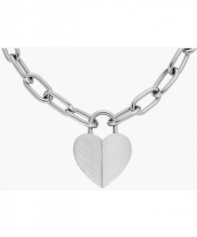 Colier Fossil Harlow Linear Texture Heart JF04657040