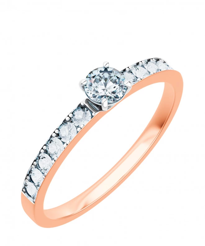 Inel Bonore - Aur Roz 585 - Diamant 0,4 ct 103741