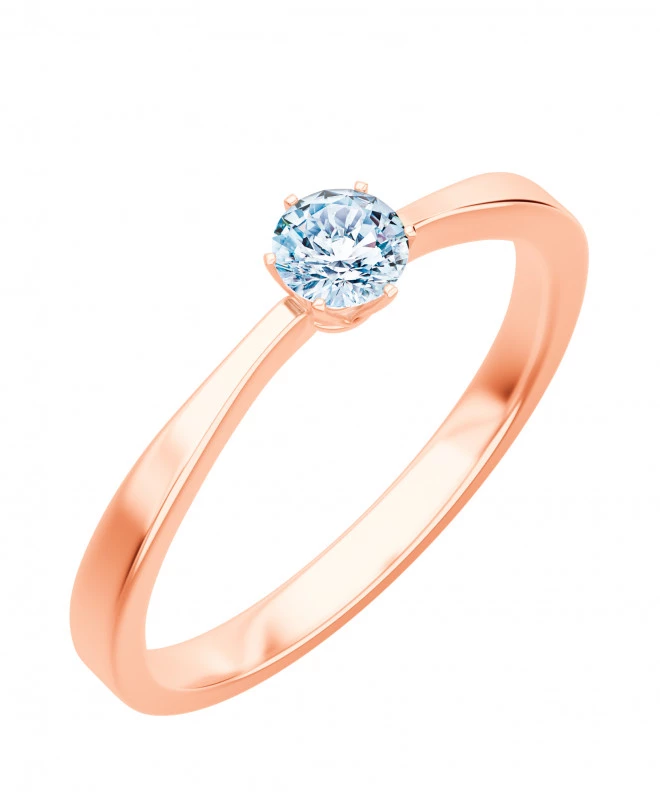 Inel Bonore - Aur Roz 585 - Diamant 0,4 ct 102728