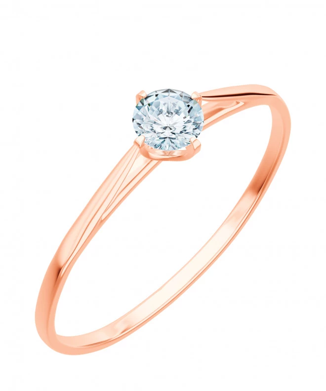 Inel Bonore - Aur Roz 585 - Diamant 0,4 ct 102703