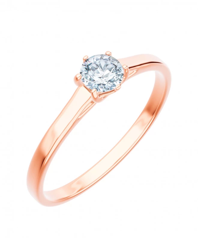 Inel Bonore - Aur Roz 585 - Diamant 0,4 ct 102701