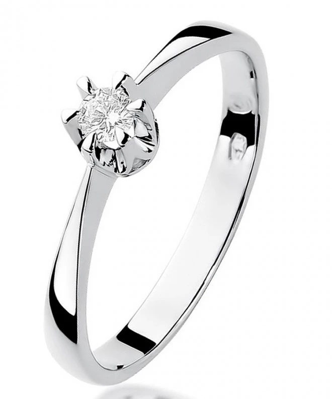 Inel Bonore - Aur Alb 585 - Diamant 0,1 ct 107865