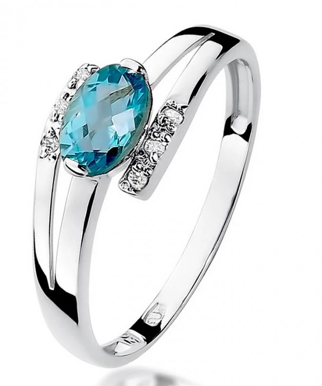 Inel Bonore - Aur Alb 585 - Topaz 0,5 ct 127605