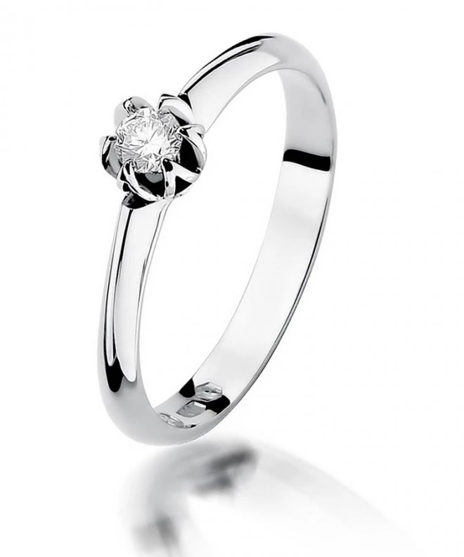 Inel Bonore - Aur Alb 585 - Diamant 0,1 ct 108859