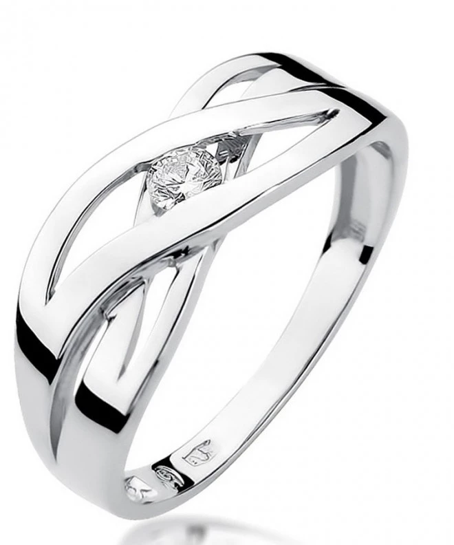 Inel Bonore - Aur Alb 585 - Diamant 0,1 ct 108861