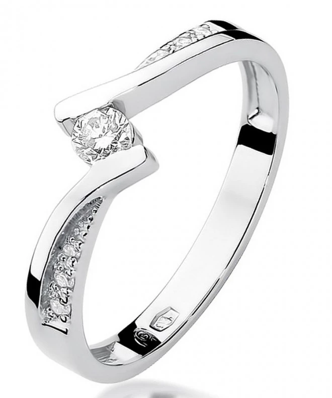 Inel Bonore - Aur Alb 585 - Diamant 0,13 ct 112037