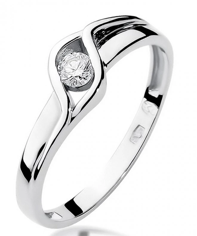Inel Bonore - Aur Alb 585 - Diamant 0,1 ct 108863