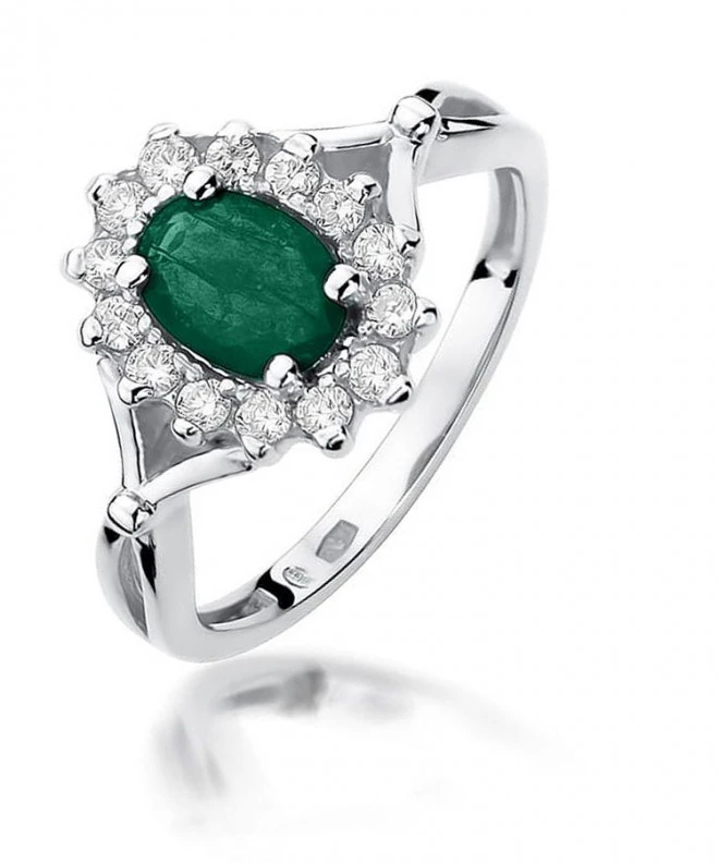Inel Bonore - Aur Alb 585 - Smarald 0,8 ct 124451
