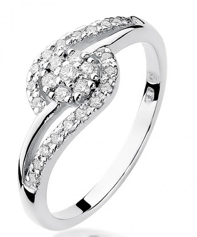 Inel Bonore - Aur Alb 585 - Diamant 0,1 ct 112038