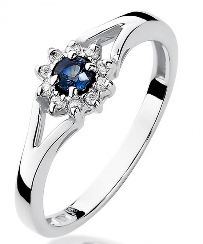 Inel Bonore - Aur Alb 585 - Safir 0,1 ct 123406