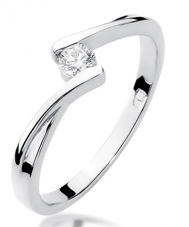 Inel Bonore - Aur Alb 585 - Diamant 0,1 ct 108864