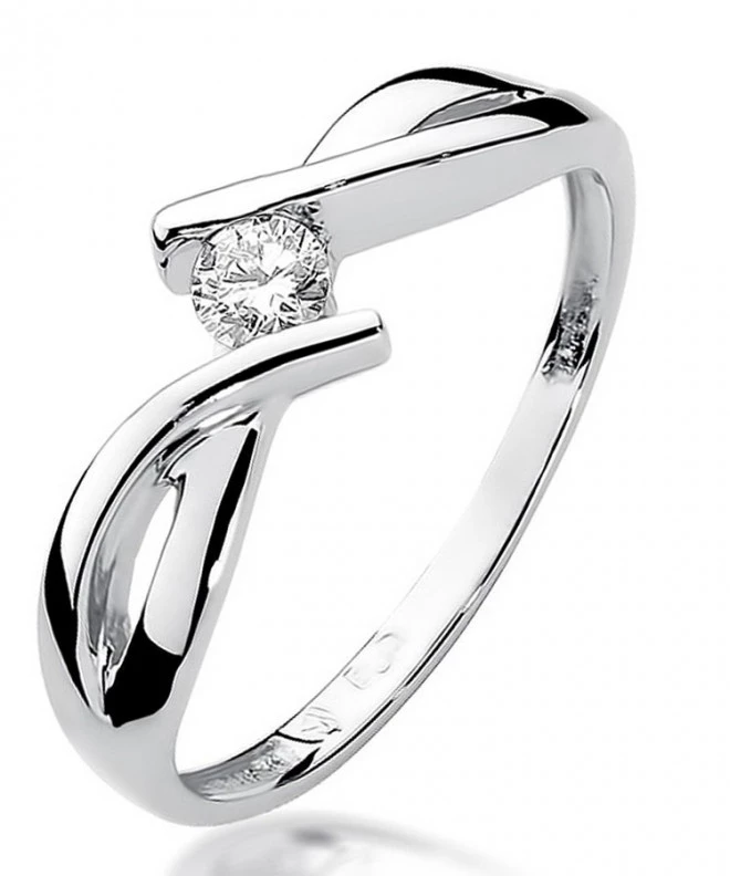 Inel Bonore - Aur Alb 585 - Diamant 0,1 ct 108867