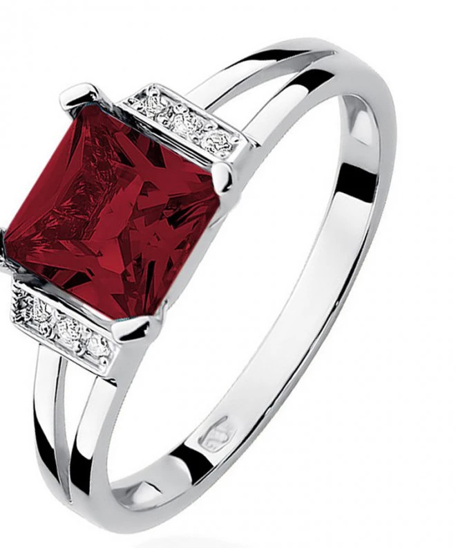 Inel Bonore - Aur Alb 585 - Grenadă 1,3 ct 120317