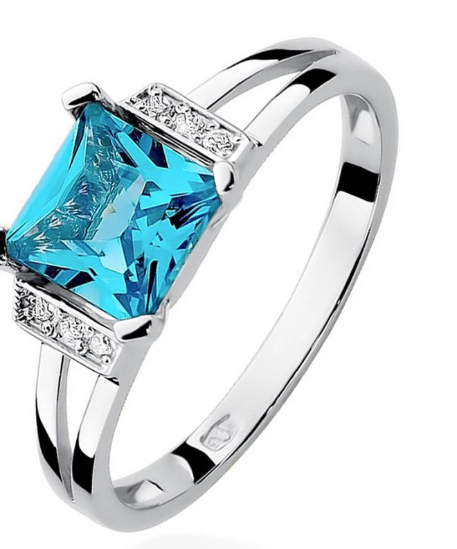 Inel Bonore - Aur Alb 585 - Topaz 1,4 ct 127602