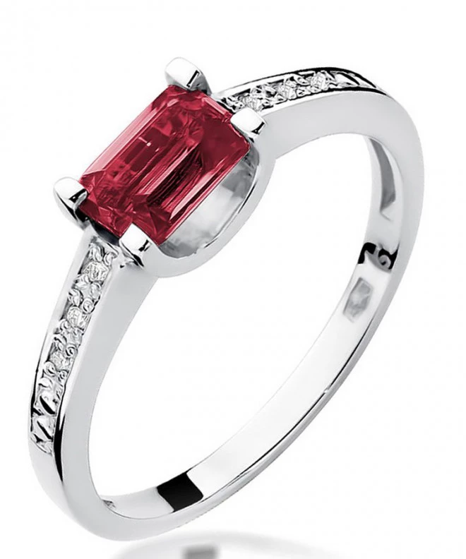 Inel Bonore - Aur Alb 585 - Rubin 0,8 ct 121358