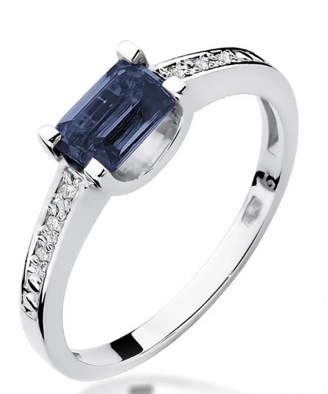 Inel Bonore - Aur Alb 585 - Safir 0,6 ct 123402