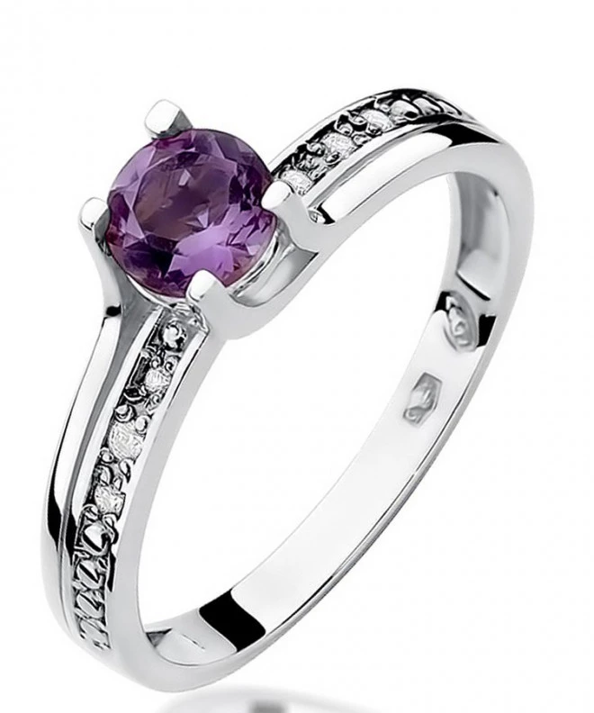 Inel Bonore - Aur Alb 585 - Ametist 0,5 ct 105810