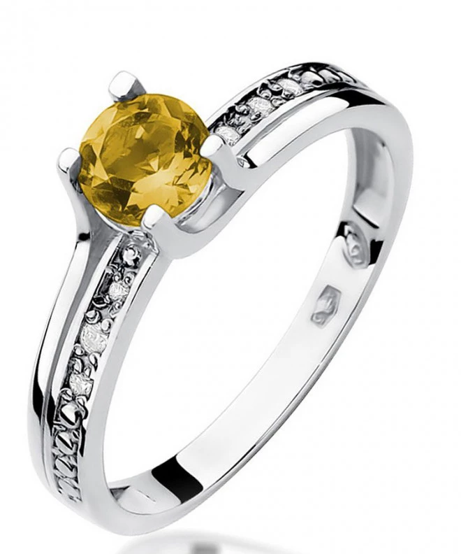 Inel Bonore - Aur Alb 585 - Citrin 0,5 ct 119300
