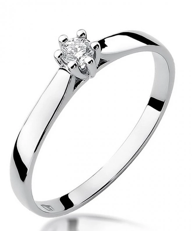 Inel Bonore - Aur Alb 585 - Diamant 0,1 ct 108882