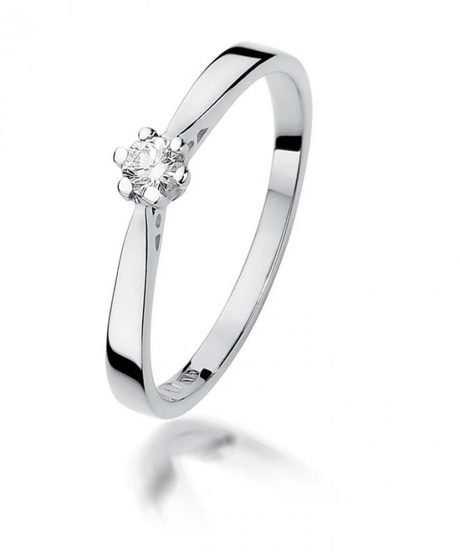 Inel Bonore - Aur Alb 585 - Diamant 0,1 ct 109881