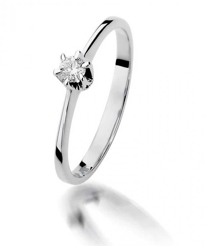 Inel Bonore - Aur Alb 585 - Diamant 0,1 ct 108878