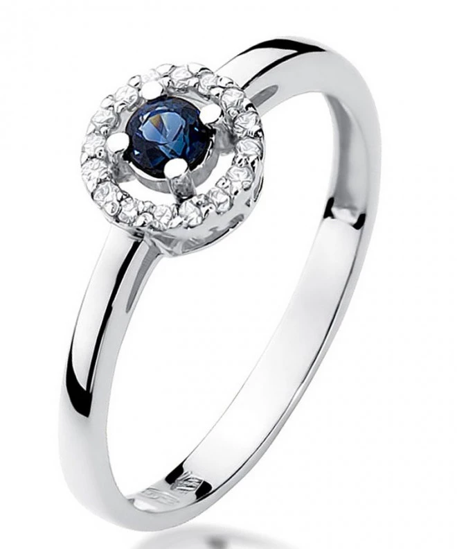 Inel Bonore - Aur Alb 585 - Safir 0,15 ct 123409