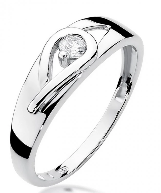 Inel Bonore - Aur Alb 585 - Diamant 0,12 ct 110936