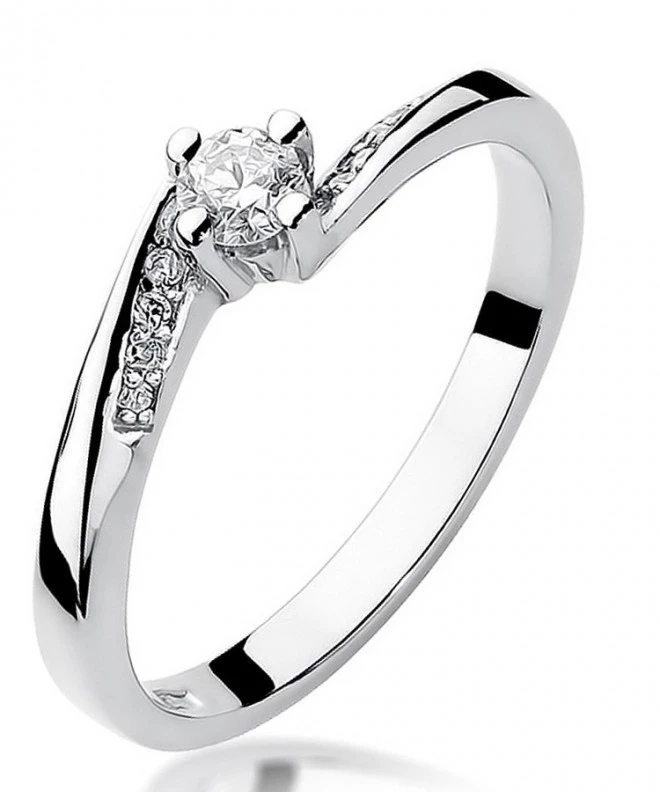 Inel Bonore - Aur Alb 585 - Diamant 0,15 ct 113036