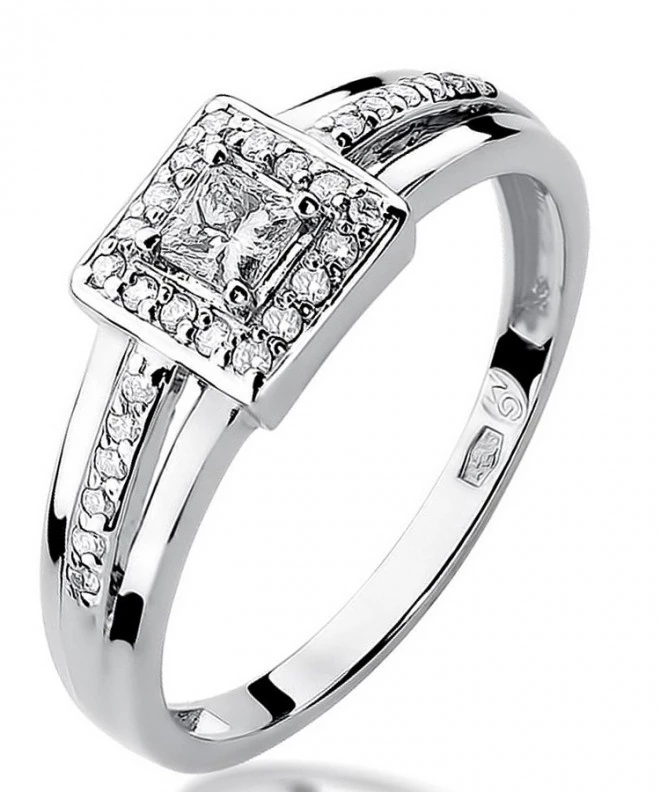 Inel Bonore - Aur Alb 585 - Diamant 0,15 ct 115110